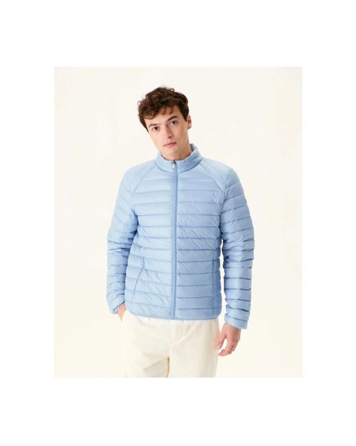 J.O.T.T Jassen ,Blauw ,Leer Lichtgewicht Getailleerd Donzen Jack in het Blue voor heren