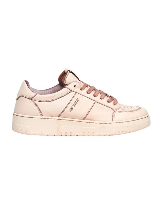 SAINT SNEAKERS Leder-tennisclub-sneakers mit hummer in Pink für Herren