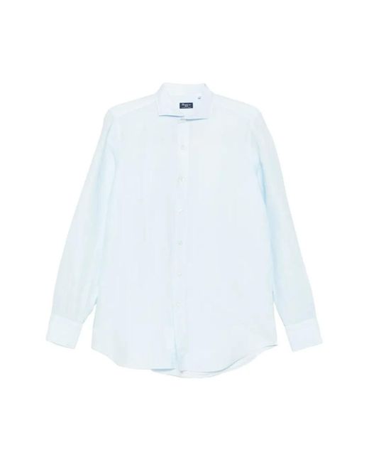 Finamore 1925 Blue Formal Shirts for men