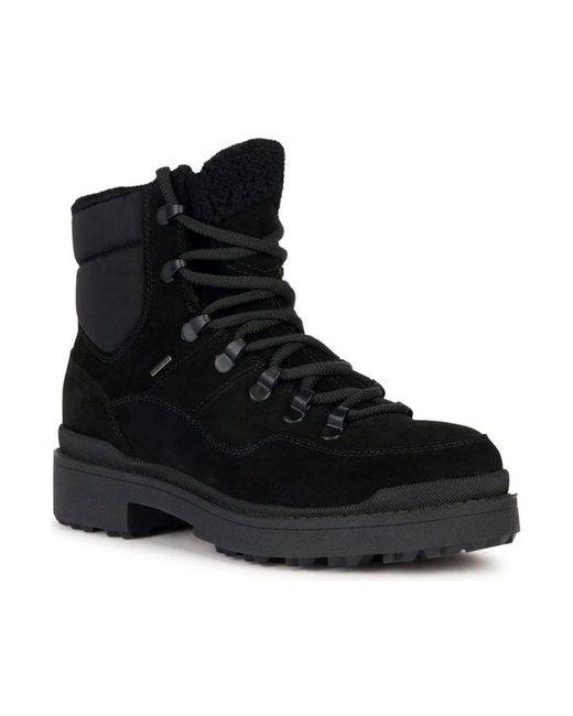Geox Black Lace-Up Boots