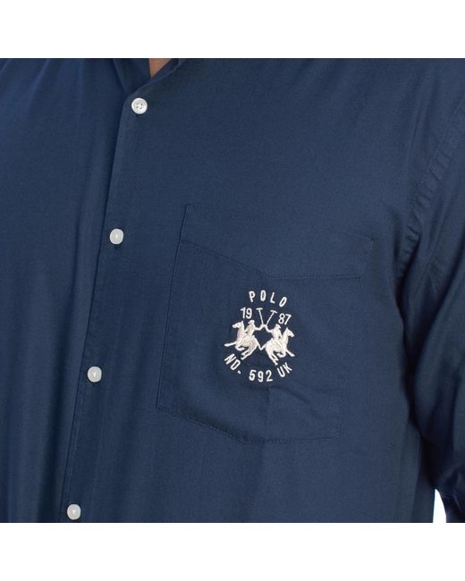 La Martina Blue Casual Shirts for men