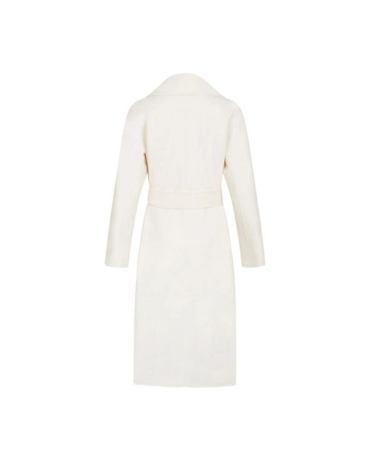Max Mara White Langer Mantel Aus Wolle, Kaschmir Und Seide