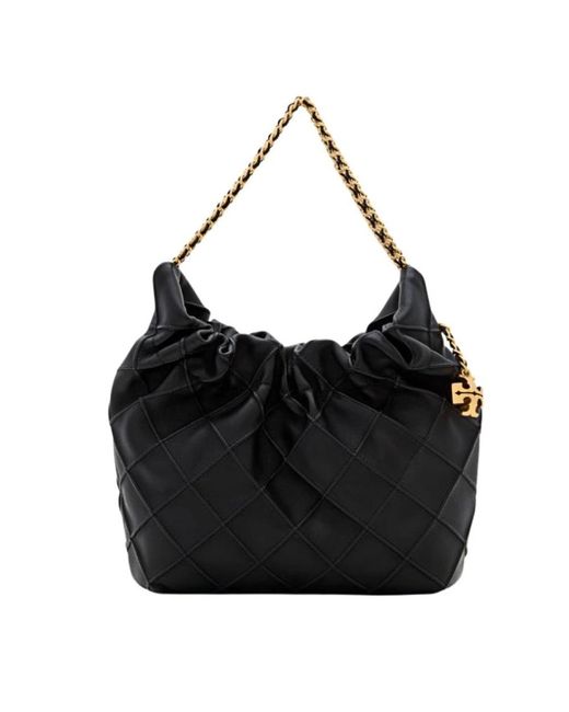 Tory Burch Fleming Mini Hobo Tas in het Black