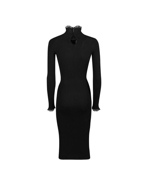 Elisabetta Franchi Black Knitted Dresses