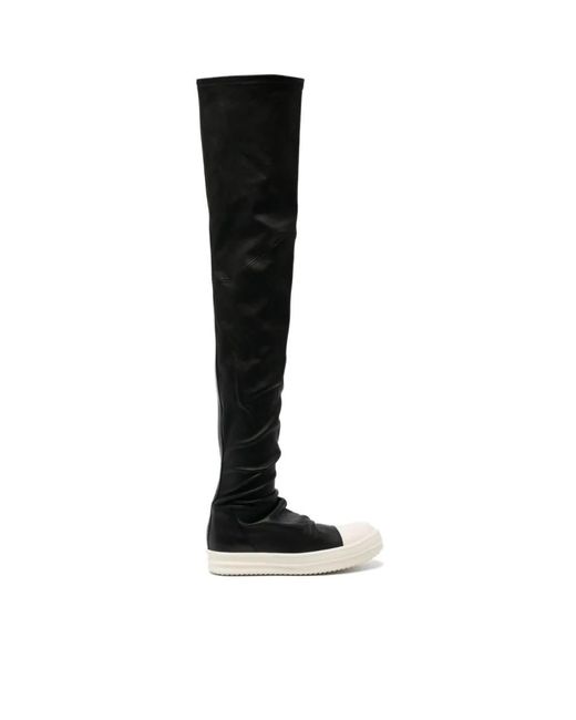 Rick Owens Black Over-Knee Boots