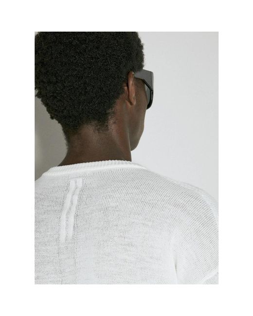 Rick Owens White Grafischer wollpullover