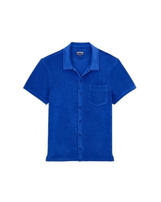 Vilebrequin Solid -Bowling-Hemd Aus Baumwolle in Blue für Herren