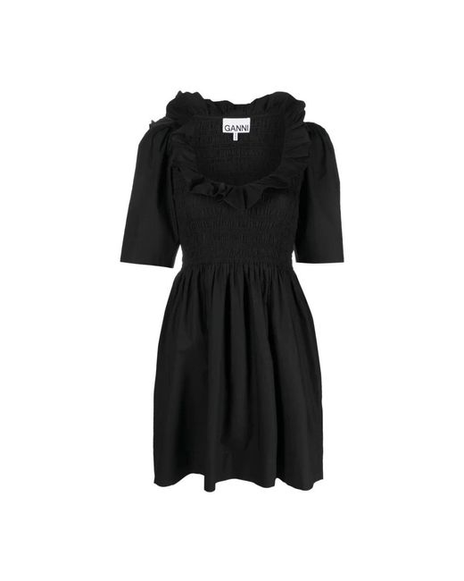 Ganni Black Short Dresses