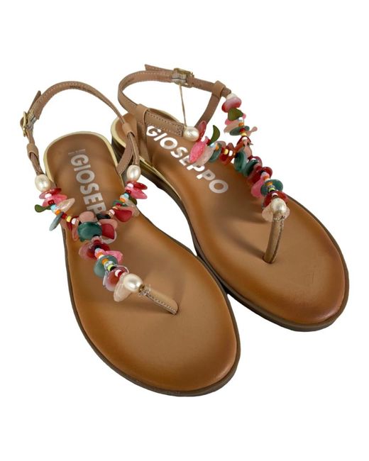 Gioseppo Brown Flat Sandals