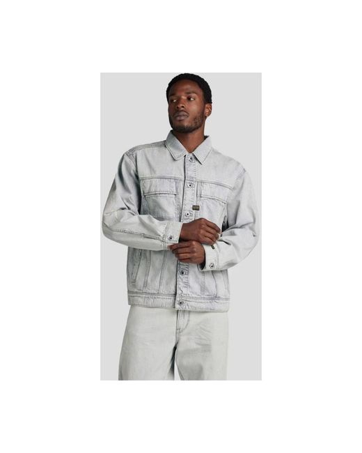 G-Star Oversized Denim Jacket in het Gray voor heren