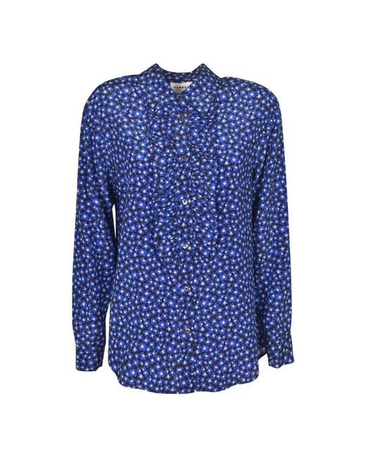 P.A.R.O.S.H. P.A.R.O..H. ,Overhemden ,Blauw ,Sflower Shirt in het Blue