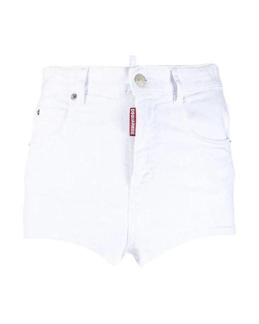 DSquared² White Denim Shorts