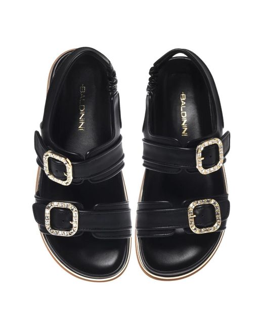 Baldinini Black Flat Sandals
