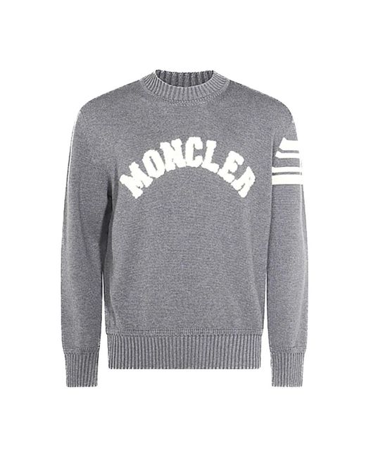 Moncler Gray Round-Neck Knitwear for men