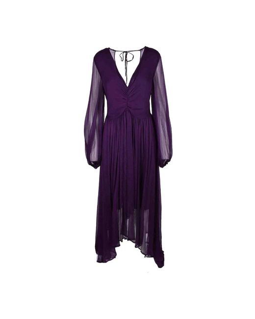 WEILI ZHENG Purple Midi Dresses