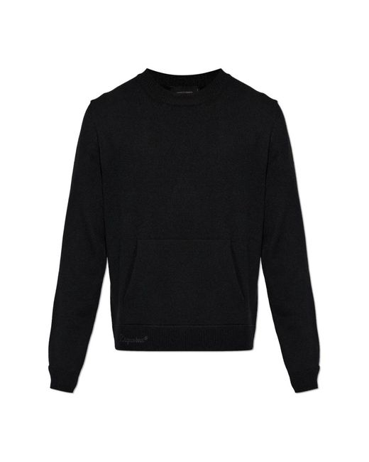 DSquared² Wol Trui Met Zak in het Black voor heren
