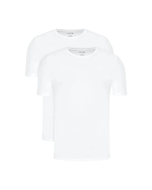 Lacoste 2er-pack stretch baumwoll t-shirts in White für Herren