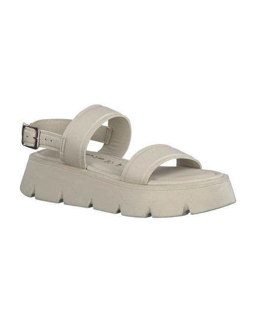 Tamaris Gray Flat Sandals