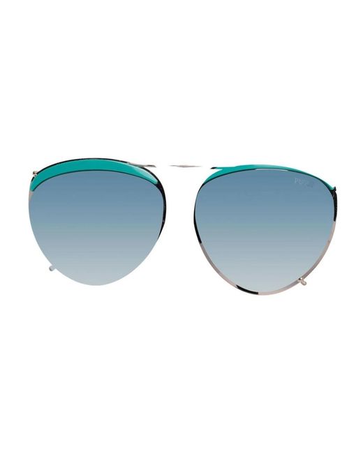 Montatura ottica ovale con gradiente in oro rosa di Emilio Pucci in Blue