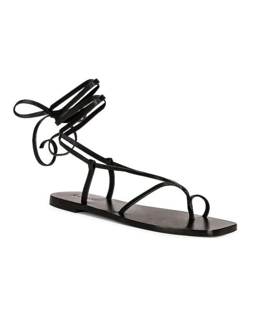 A.Emery Black Flat Sandals