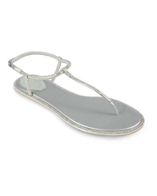 Rene Caovilla Metallic Flat Sandals