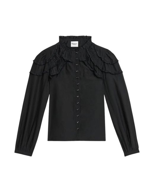 Isabel Marant Overhemden ,Zwart ,Katoen Christa Top in het Black