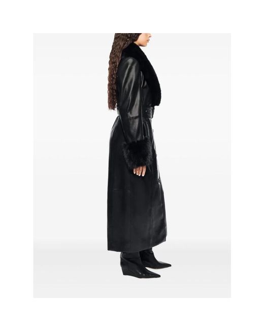 Stand Studio Black Belted Coats