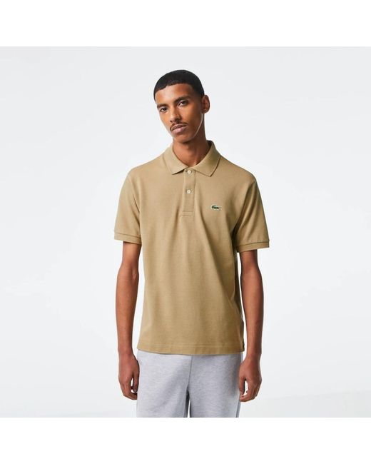 Lacoste Tops ,Katoen Tijdloze Polo Shirt in het Natural voor heren