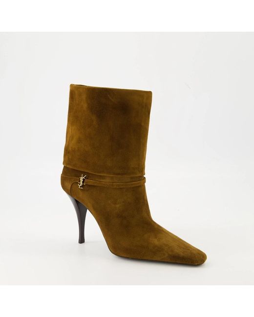 Saint Laurent Brown Heeled Boots