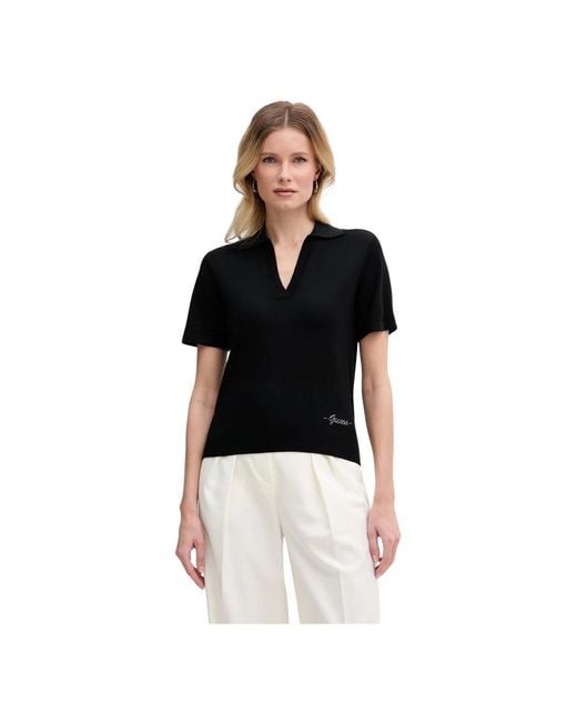Guess Stormi Polo Sweater in het Black
