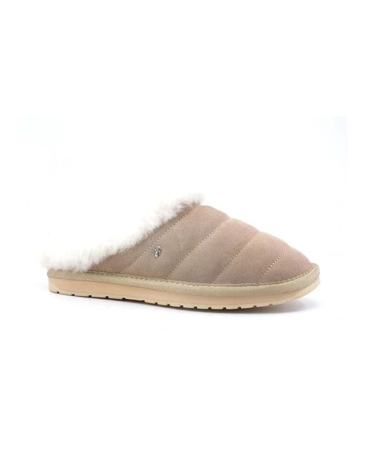 EMU Schoenen ,Leer Virginia Slipper in het Natural