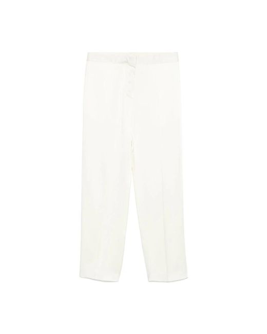 Pantalones Naturales Con Cierre Oculto, Mujer, Talla Jil Sander de color White