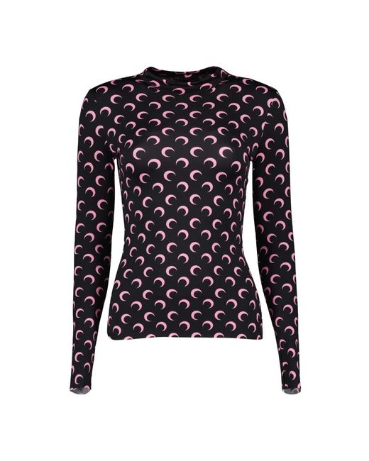 MARINE SERRE Top Jersey Moon in het Black