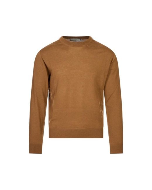 Canali Brown Round-Neck Knitwear for men