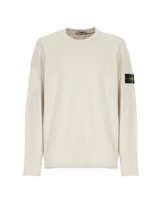 Round-Neck Knitwear Stone Island de hombre de color White