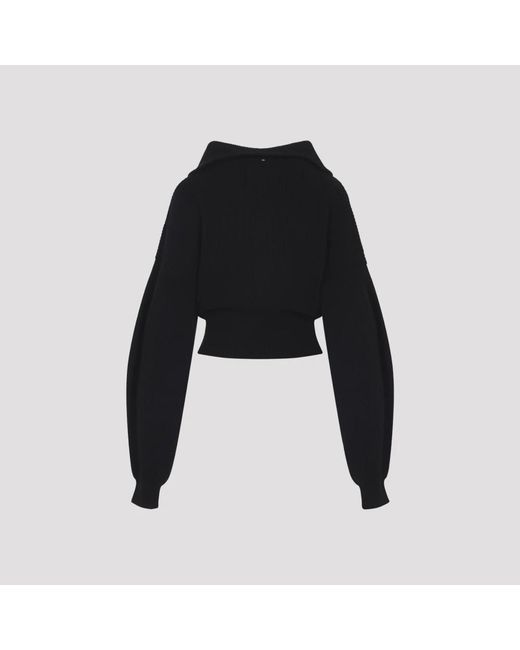 Sportmax Truien & Vesten ,Zwart ,Wol Zwarte Sweater Elegant Laagjes Aw 25 in het Black