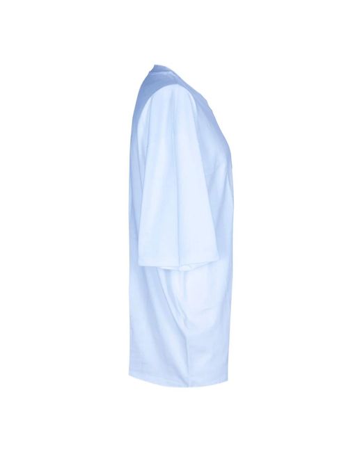 Laneus Geborduurd Crew Neck T-Shirt in het Blue voor heren