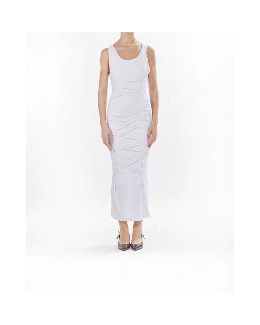 Moschino Kleedjes ,Wit ,Witte Kant Jurk Met Voorsluiting in het White