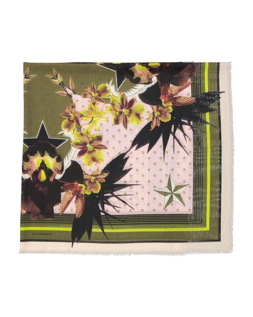 Givenchy Metallic Luxuriöser seidenmischung bedruckter foulard schal