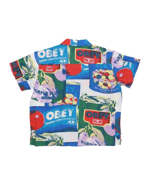 Obey Blue Short Sleeve Shirts for men