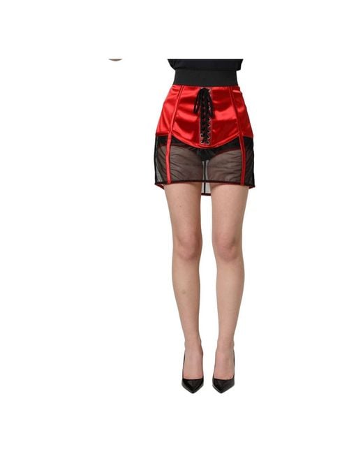 Dolce & Gabbana Red Short Skirts