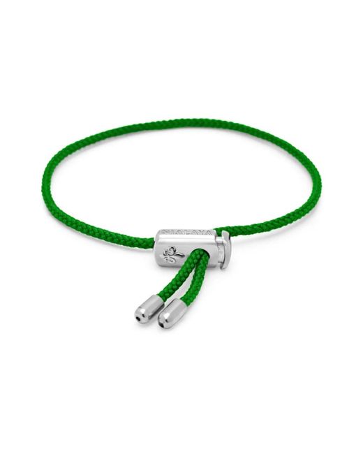 Nialaya Herren -Saitenarmband mit einstellbarem Silberschloss in Green für Herren