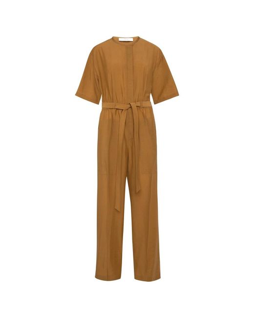 Jumpsuits Tela de color Natural