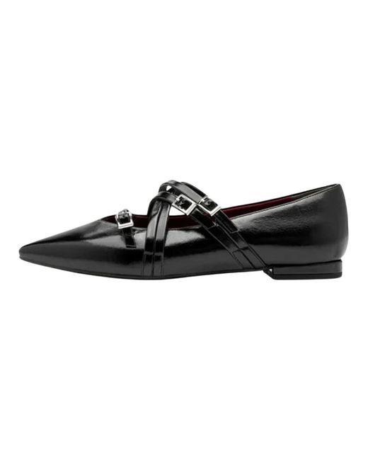 Tamaris Black Ballerina Shoes