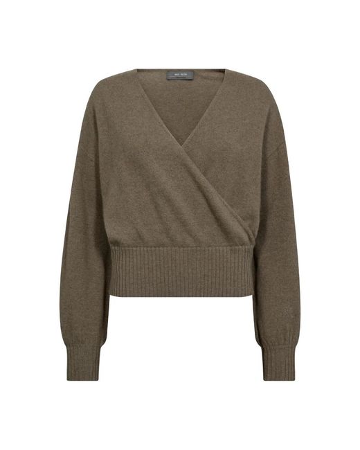 Mos Mosh Green Cashmere Wrap Strickpullover Brindle