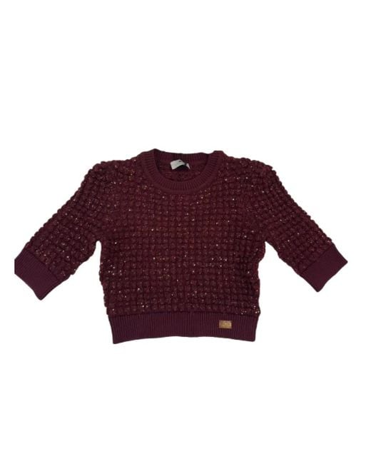 Elisabetta Franchi Red Round-Neck Knitwear
