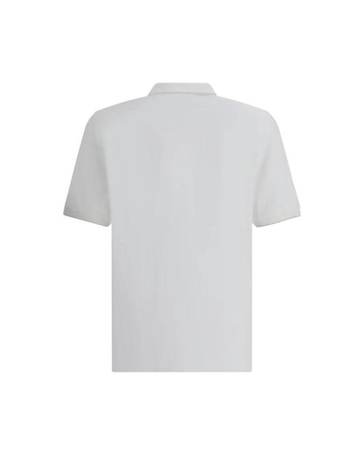 Brunello Cucinelli Klassisches Polo-Shirt Mit Kontrastierender Paspelierung in White für Herren