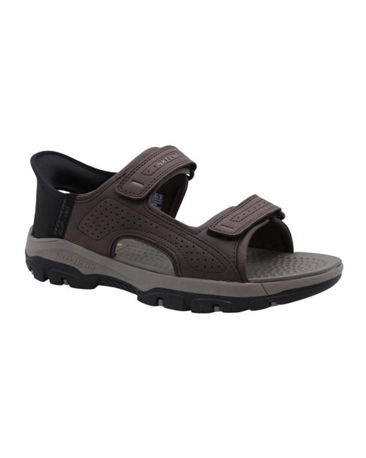 Skechers Black Flat Sandals for men