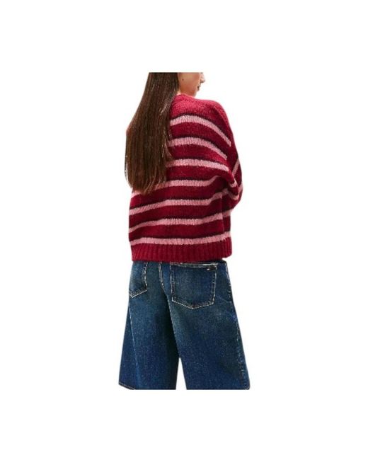 Tommy Hilfiger Red Round-Neck Knitwear