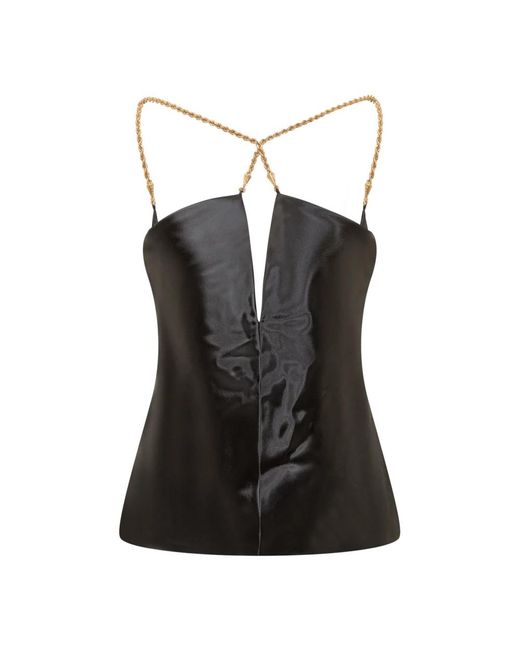Ferragamo Black Sleeveless Tops